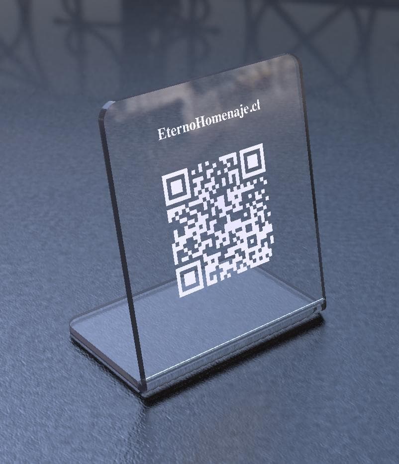 Acrílico con código QR del homenaje