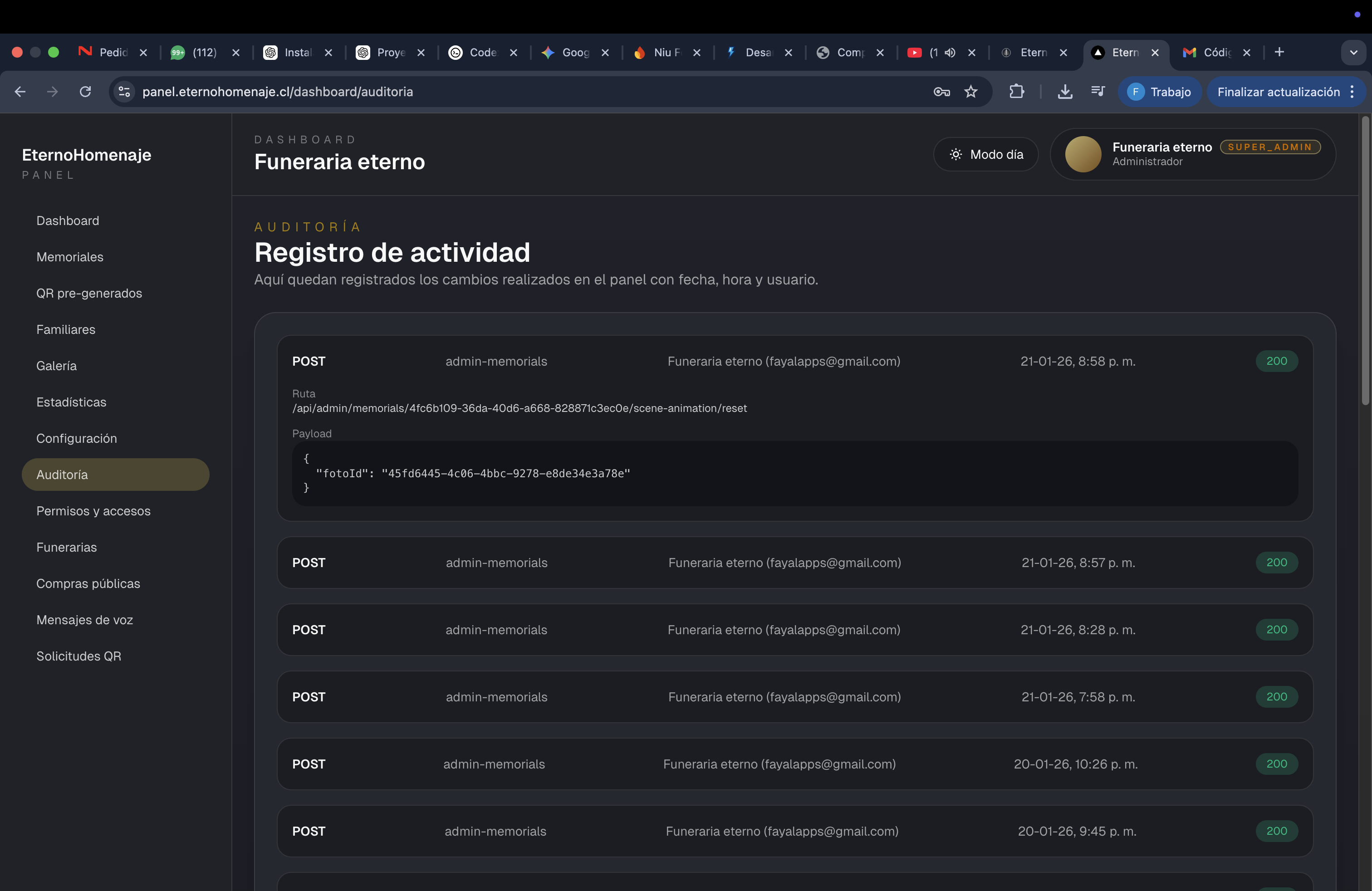 Auditoría y trazabilidad